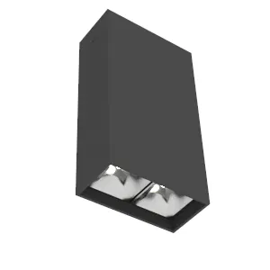 Светильник светодиодный DL-Box Reflect Multi 1х2 5Вт 3000К 80х40х150 накладной 35град.х75град. RAL9005 черн. муар диммер DALI VARTON V1-R0-90251-20D23-2000530
