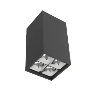 Светильник светодиодный DL-Box Reflect Multi 2х2 10Вт 4000К 80х80х150 накладной 24град. RAL9005 черн. муар диммер DALI VARTON V1-R0-90254-20D20-2001040