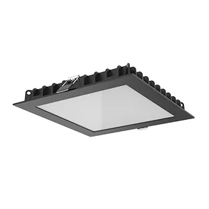 LED luminaire DL-03 25W 4000K IP44 200x200x25 square. recessed matte. black. RAL9005 VARTON V1-R0-T0342-10000-4402540