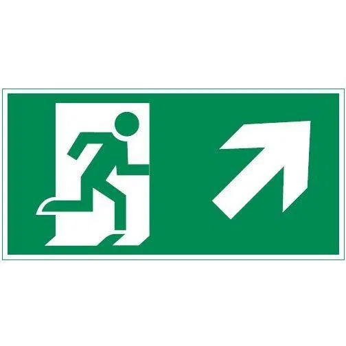 Sign "Figure/arrow right up" 180x90mm for emergency evacuation luminaire Compact VARTON V5-EM04-60.004.023
