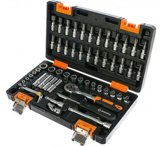 Tool set 1/4 inch CrV (plastic case 57 pcs) Vikhr 73/6/7/2