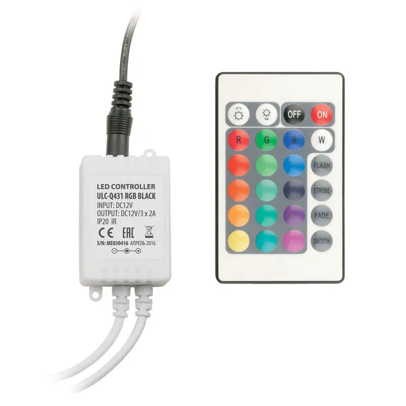ULC-Q431 RGB BLACK LED灯带控制器 12V 带Volpe UL-00001113 红外遥控器