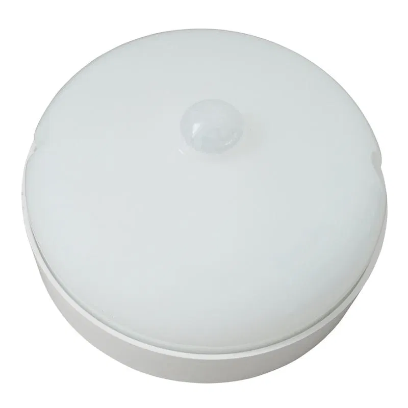 Светильник светодиодный ULW-Q216 12W/4000К SENSOR IP65 WHITE Круг влагозащ. с датчиком движения d135мм корпус бел. Volpe UL-00008489