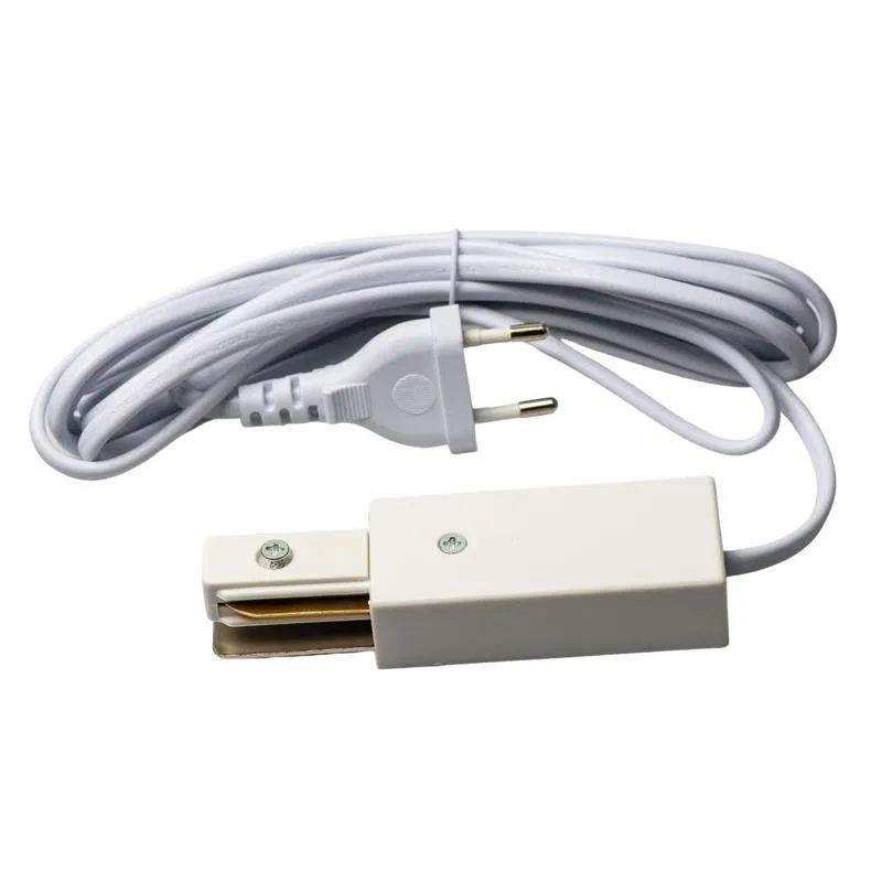 Ввод питания для шинопровода UBX-Q122 G02 WHITE 1 POLYBAG типа G с проводом 3м и с вилкой 1ф бел. Volpe UL-00009305