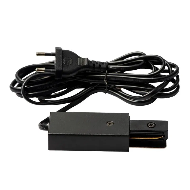 Ввод питания для шинопровода UBX-Q122 G02 BLACK 1 POLYBAG типа G с проводом питания 3м и вилкой 1ф черн. Volpe UL-00009306