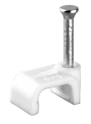 Скоба плоская d9мм V02-6W-2-09-050 пластик. (уп.50шт) Volsten 9561