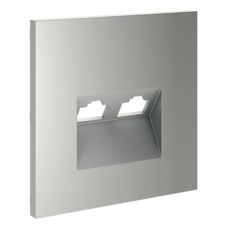 Double computer socket cover RJ45+RJ45 cat.6 S70 steel Voltum VLS001405