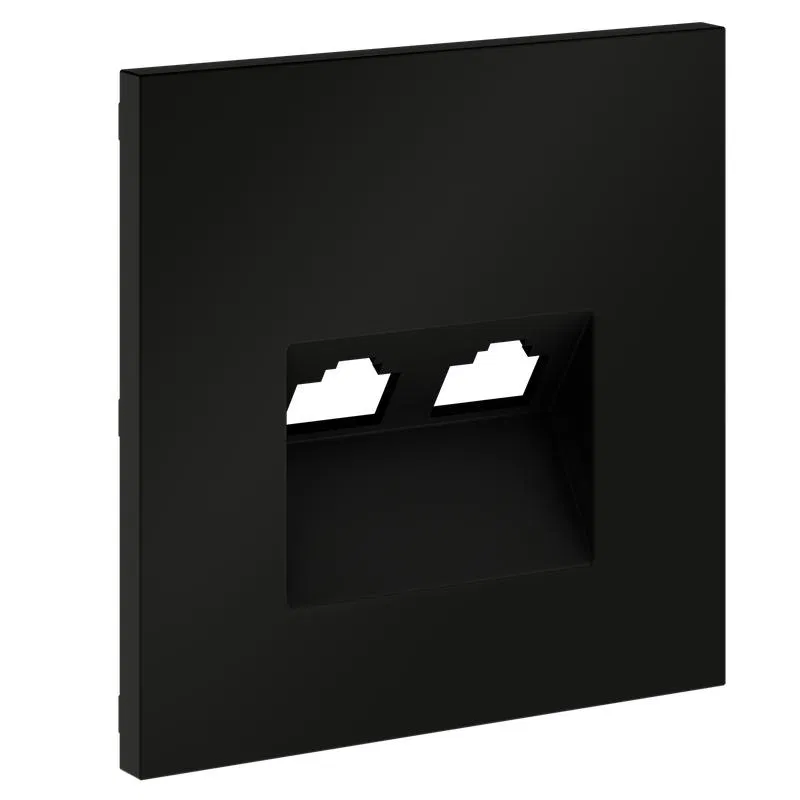 Double computer socket cover RJ45+RJ45 cat.6 S70 matte black Voltum VLS001408