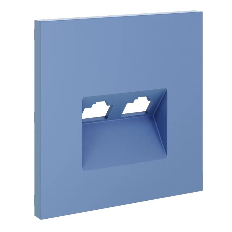 Double computer socket cover RJ45+RJ45 cat.6 S70 denim Voltum VLS001415