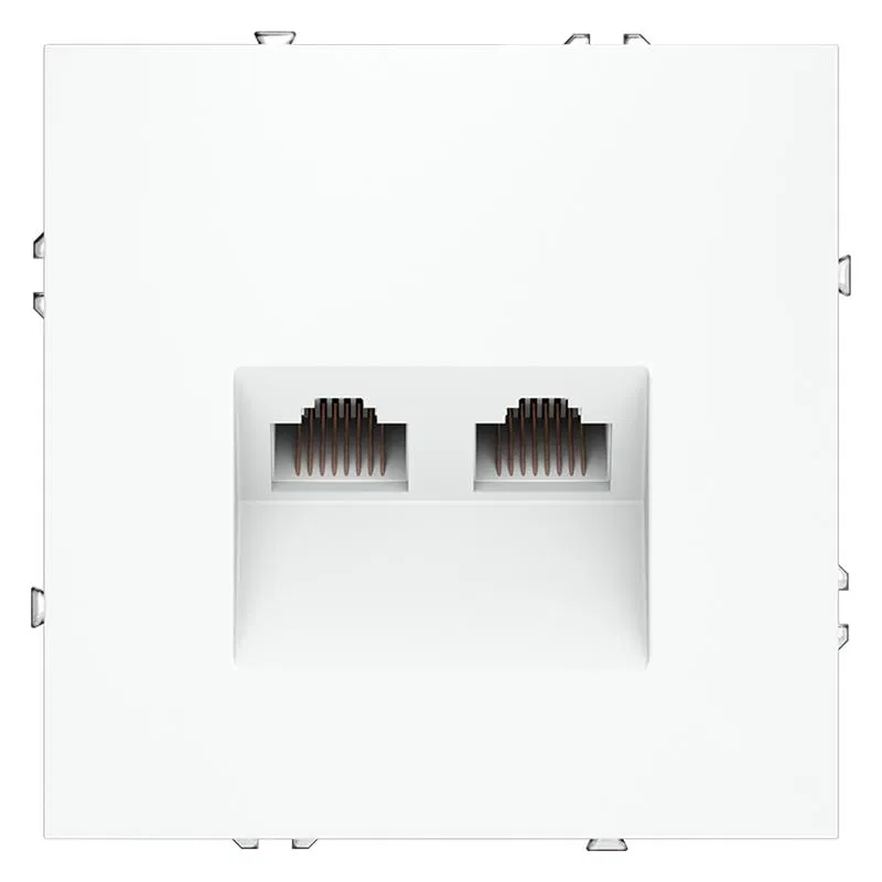 Розетка компьютерная 2-м СП S70 RJ45 + RJ45 кат.6 механизм бел. матов. Voltum VLS060202