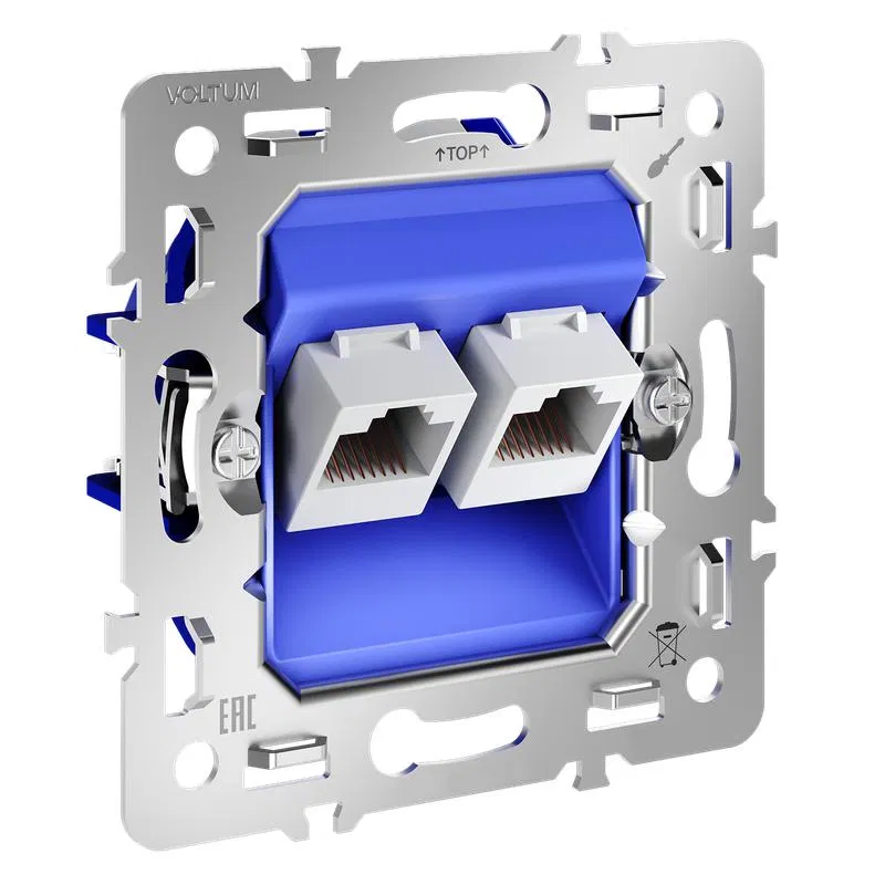 Механизм розетки компьютерной двойной RJ45+RJ45 кат.6 S70 Voltum VLS0602M