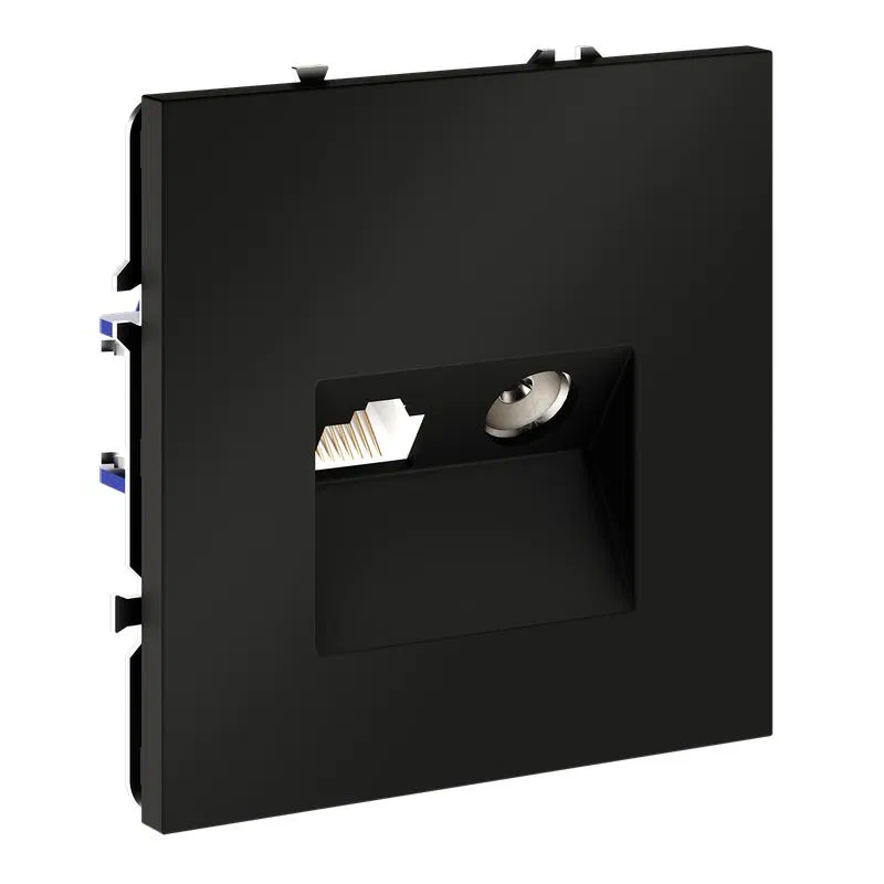 Embedded television socket Voltum S70 TV+RJ45 cat. 6 matte black Voltum VLS060708