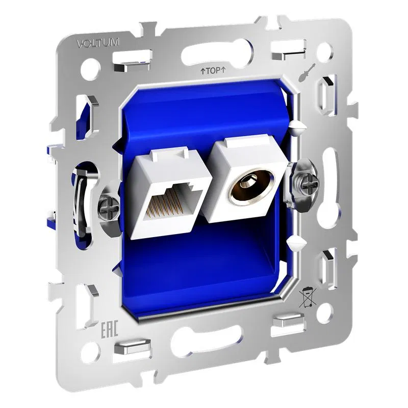Socket mechanism TV+RJ45 cat. 6 S70 Voltum VLS0607M