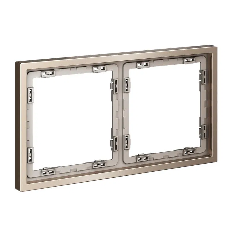 Metal frame for 2 sockets S70 Metal platinum Voltum VLSM120210