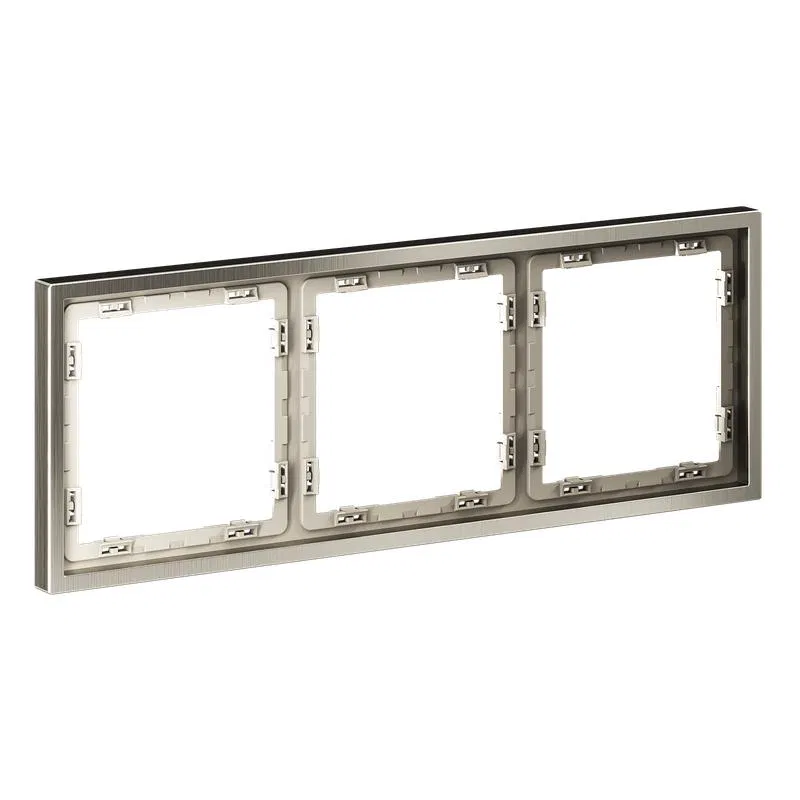 Metal frame for 3 sockets S70 Metal nickel Voltum VLSM120311