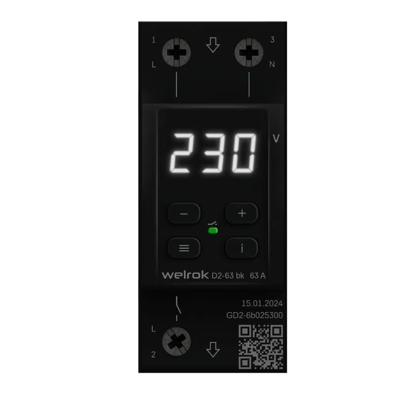 Реле напряжения D2-63 bk Welrok 4660251140649
