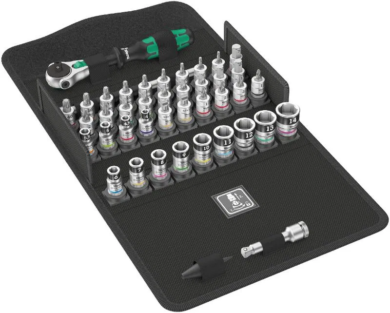 Набор 1/4дюйм головок с трещоткой 8100 SA All-in Zyklop Speed 42 предмета Wera WE-003755