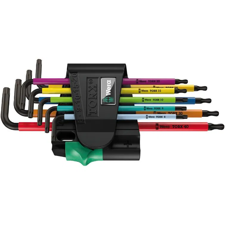 Набор Г-образных ключей 967/9 SPXL TORX BO Multicolour BlackLaser 1 9 предметов (TX 8/9/10/15/20/25/27/30/40) Wera WE-024335
