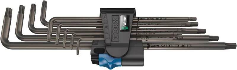 Набор Г-образных ключей 967/9 XL TORX HF 1 9 предметов (TX 8/9/10/15/20/25/27/30/40) Wera WE-024450