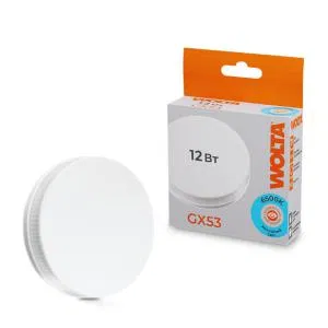 Лампа светодиодная 12Вт 6500К GX53 WOLTA 25W75R12GX53