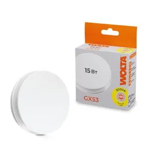 Лампа светодиодная 15Вт 3000К GX53 WOLTA 25Y75R15GX53