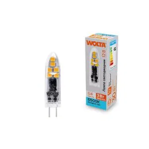 Лампа светодиодная 3Вт 6500К G4 WOLTA WSTD-JC-12V3W6KG4-P