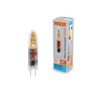 Лампа светодиодная 3Вт 6500К G4 WOLTA WSTD-JC-220V3W6KG4-P