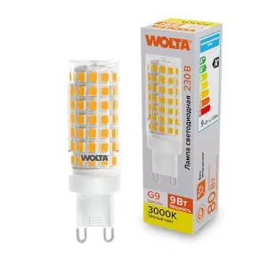 Лампа светодиодная 9Вт 3000К G9 WOLTA WSTD-JCD-9W3KG9-C