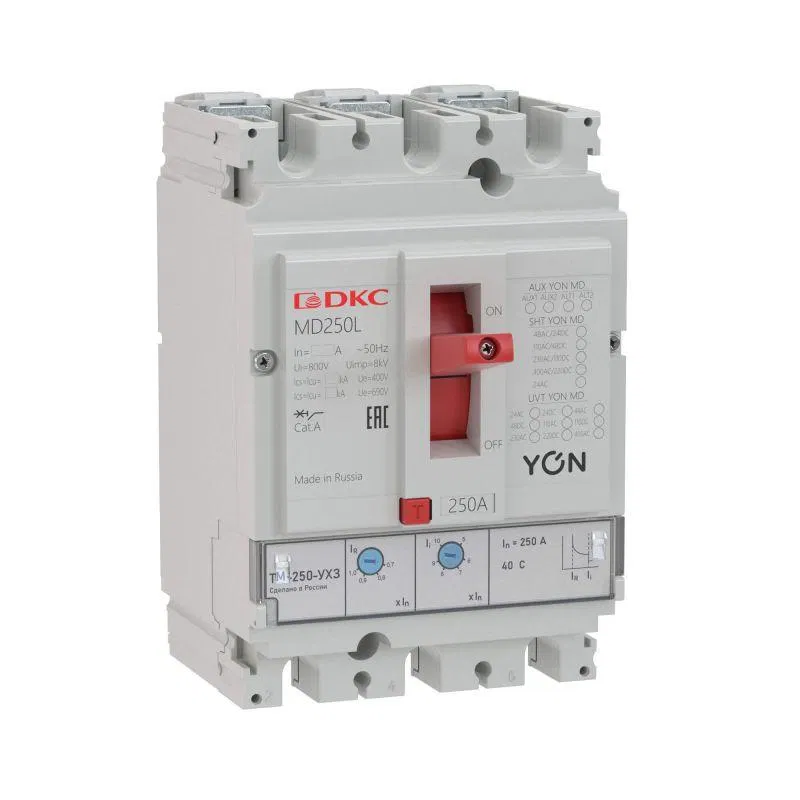 Авт. выкл. YON MD250L-TM080 3P 80А 25kA Ir 0.7…1xIn DKC
