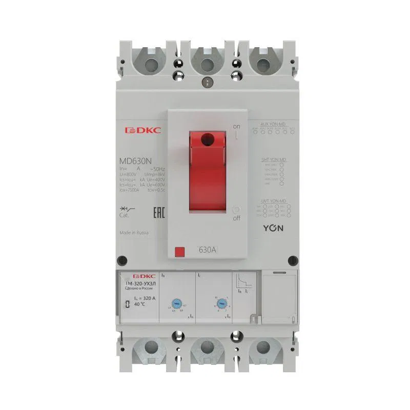 Авт. выкл. YON MD400Н-MR1 3P 400А 65kA Ir 0.4…1xIn Isd 1.5…10xIn MD400H-MR1 DKC