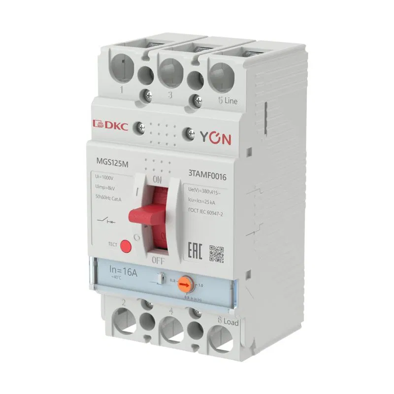 Выключатель автоматический MGS125 3P 12 8-16A 25kA YON MGS125M-3TAMF0016 YON (группа DKC)