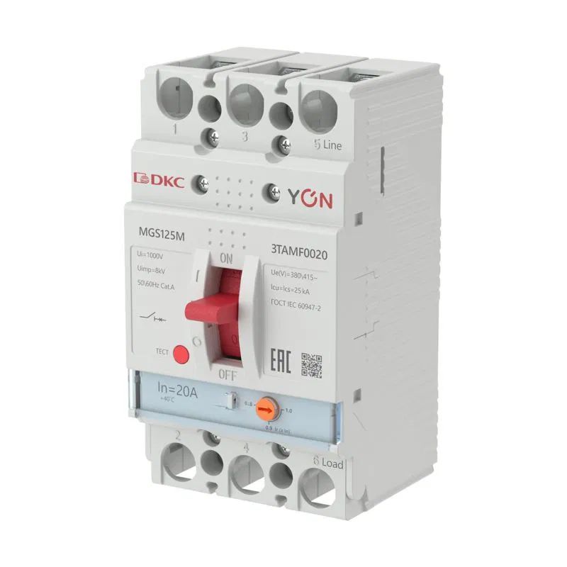 Выключатель автоматический MGS125 3P 16-20A 25kA YON MGS125M-3TAMF0020 YON (группа DKC)