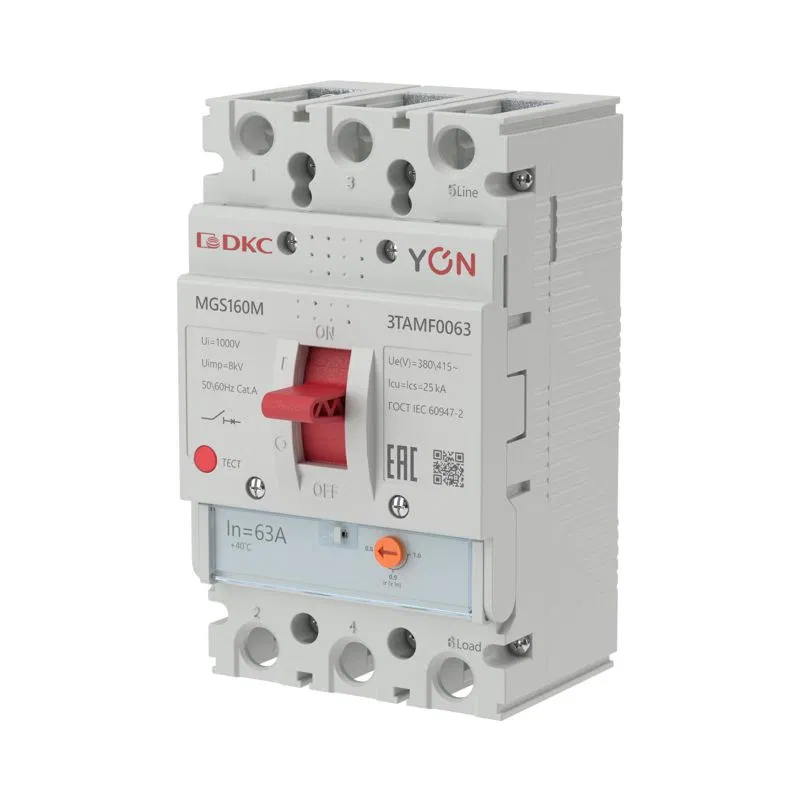 Выключатель автоматический MGS160 3P 50 4-63A 25kA YON MGS160M-3TAMF0063 YON (группа DKC)