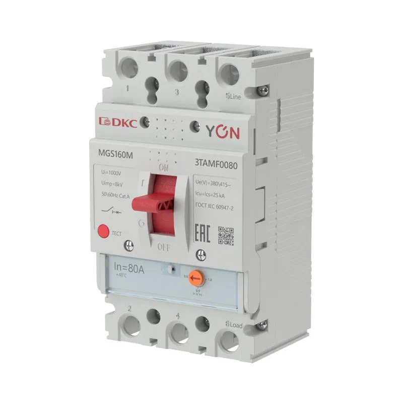 Выключатель автоматический MGS160 3P 64-80A 25kA YON MGS160M-3TAMF0080 YON (группа DKC)