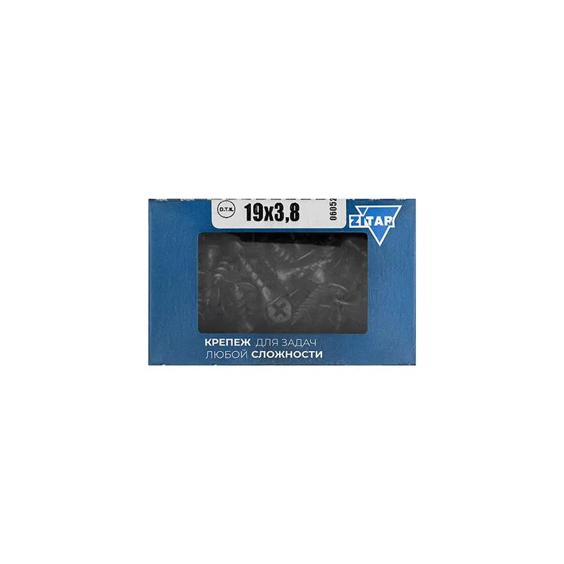 Саморез гипсокартон-дерево 3.8х19 (коробка) (уп.200шт) Tech-Krep/Zitar 102119