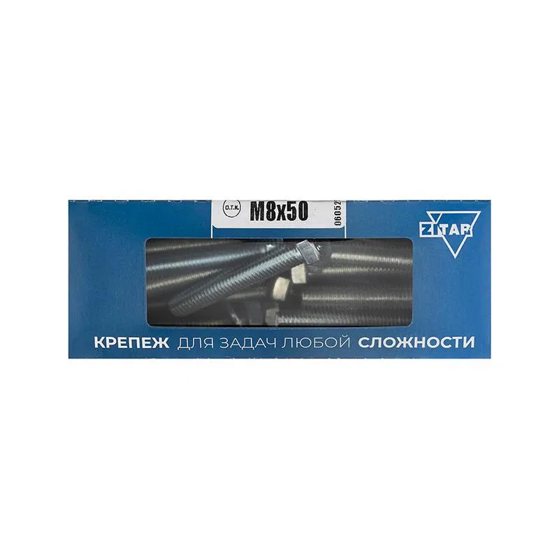 Болт с шестигранной головкой М8х50 DIN 933 оцинк. (уп.20шт) Tech-Krep/Zitar 105211