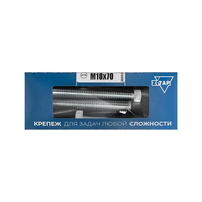Болт с шестигранной головкой М10х70 DIN 933 оцинк. (уп.15шт) Tech-Krep/Zitar 126521