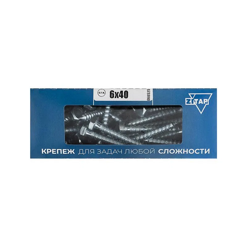 Болт сантехнический 6х40 DIN 571 оцинк. (уп.50шт) Tech-Krep/Zitar 126546