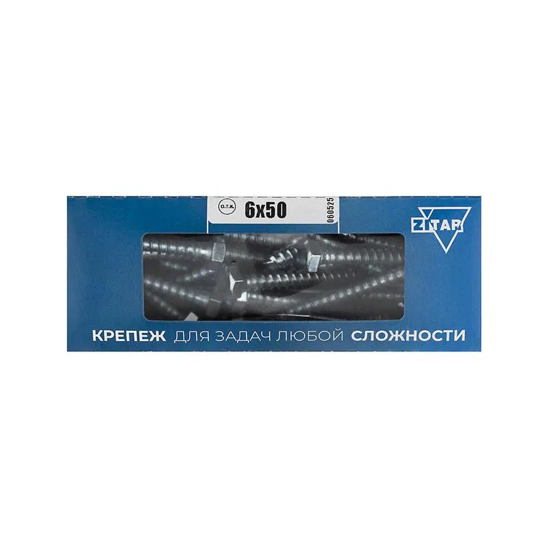 Болт сантехнический 6х50 DIN 571 оцинк. (уп.40шт) Tech-Krep/Zitar 126547