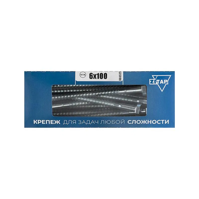 Болт сантехнический 6х100 DIN 571 оцинк. (уп.30шт) Tech-Krep/Zitar 126552