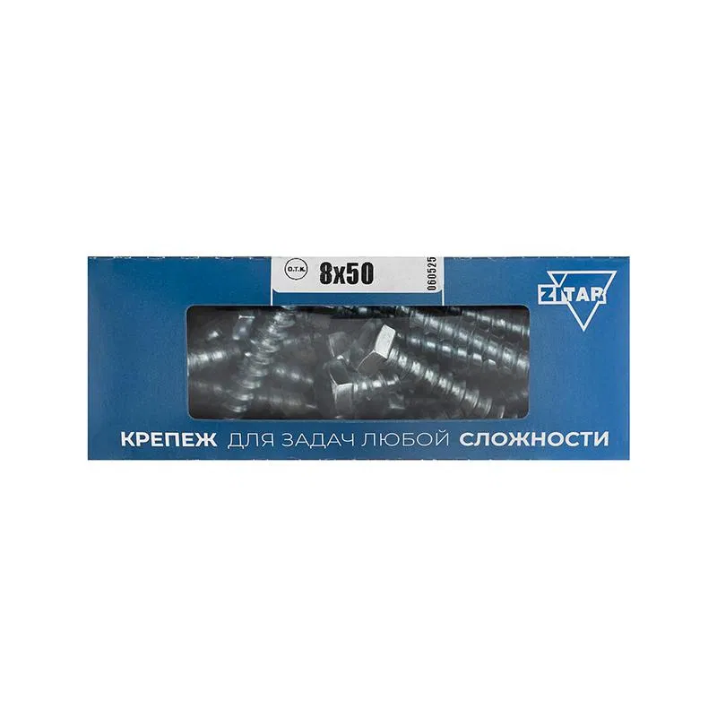 Болт сантехнический 8х50 DIN 571 оцинк. (уп.25шт) Tech-Krep/Zitar 126554