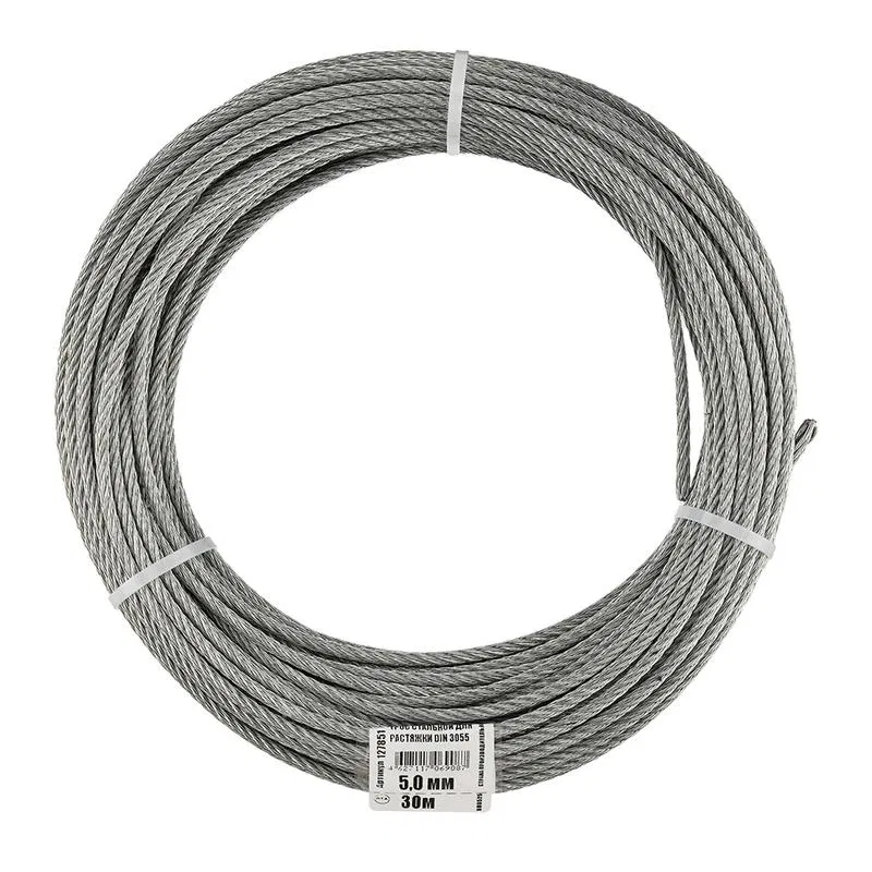 Трос для растяжки 5.0мм DIN 3055 сталь (уп.30м) Zitar 127851